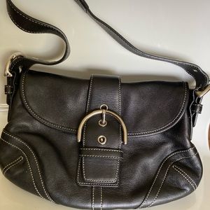 COACH classic black leather purse